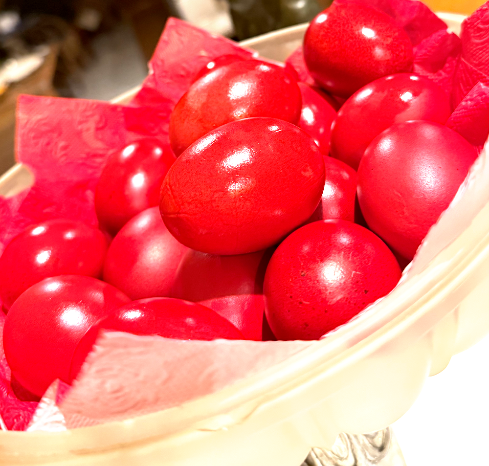 beautiful red eggs